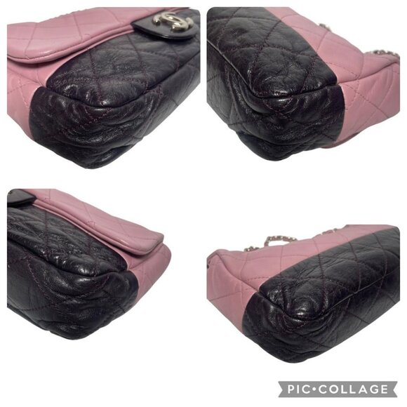 Authentic CHANEL Quilted Single Flap Bag Large Lambskin Quilted Bi-Color Purple - Picture 8 of 13